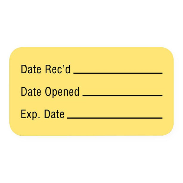 "Date Rec'd/Date Opened/Exp. Date" Quality Control Labels - ULLR238 - 1 Each - MDL-UALULLR238