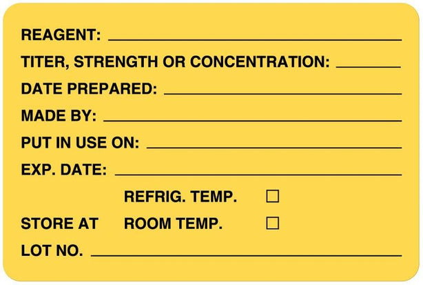 United Ad Laboratory Reagent Labels - ULLR304 - - MDL-UALULLR304