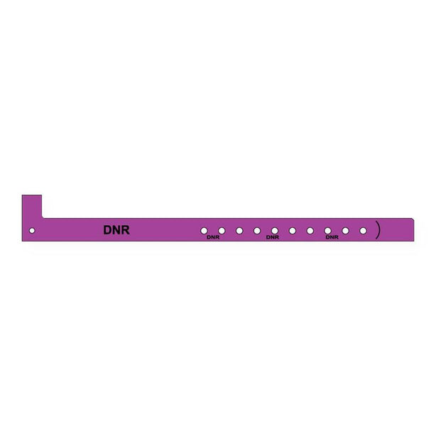 United Ad Label Adult Patient Alert DNR Wristbands, Purple, 11" x 5/8" - ULWB0109D-33 - 500 Each