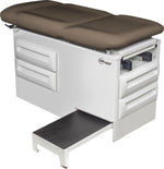 UMF MEDICAL 5240-145 Manual Exam Table with 500 lb. Capacity and 4 Storage Drawers, Chocolate Truffle - 1 Each