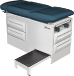 UMF MEDICAL 5240-145 Manual Exam Table with 500 lb. Capacity and 4 Storage Drawers, Twilight Blue - 1 Each