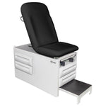 UMF MEDICAL 5240 Manual Exam Table with 500 lb. Capacity and 4 Storage Drawers, Classic Black - 1 Each