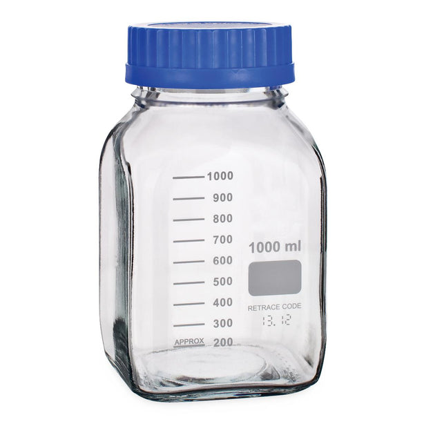 United Scientific Supplies, Inc. United Scientific Wide-Mouth Square Glass Media Bottles BSWM1000 - 10.0 Each