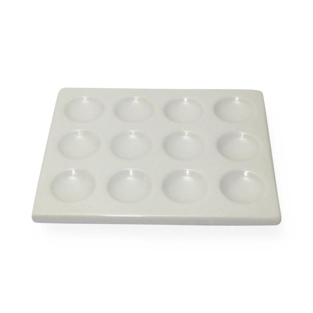 United Scientific Spot Plate, Porcelain, 12 Wells, Ea - UNLJSC012