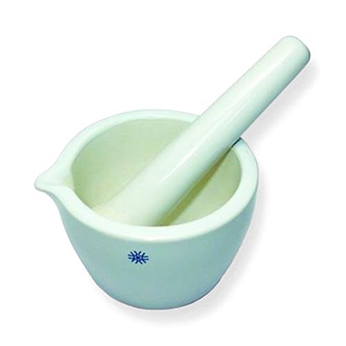 United Scientific Fully Glazed Porcelain Mortar and Pestle Set, 500 mL, 90 mm H x 157 mm dia Mortar, 170 mm L Pestle - PMG500 - 1 Each