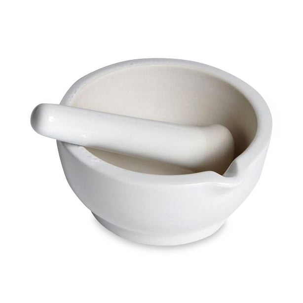 United Scientific Porcelain Mortar and Pestle Set, 500 mL, 125 mm I. D. Mortar, 165 L Pestle - PPM125 - 1 Each