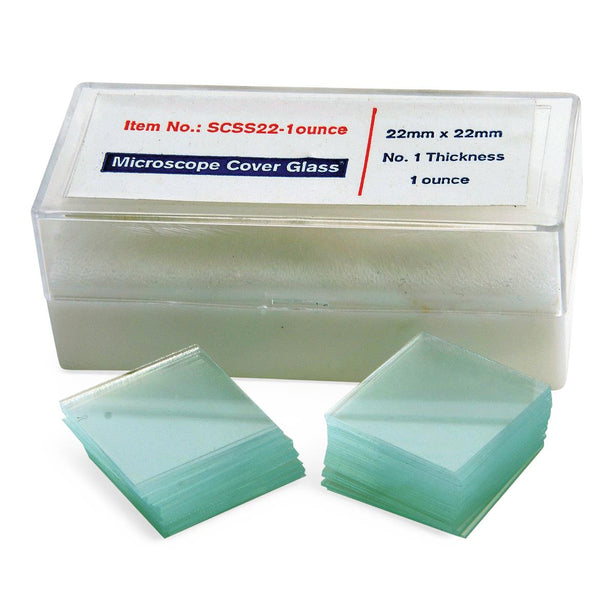 United Scientific Glass Coverslips, 22 mm x 22 mm, 1 oz., #1 Thickness - UNLSCSS221OZ