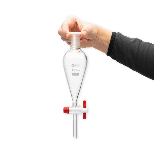 UNITED SCIENTIFIC Pear-Shaped Separatory Funnel, 100 mL - SF149-100 - 2 Each