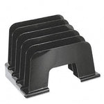 Universal Office Large Black 5-Section Incline Sorter, 13-1/4" x 9" x 9" - UNV08105