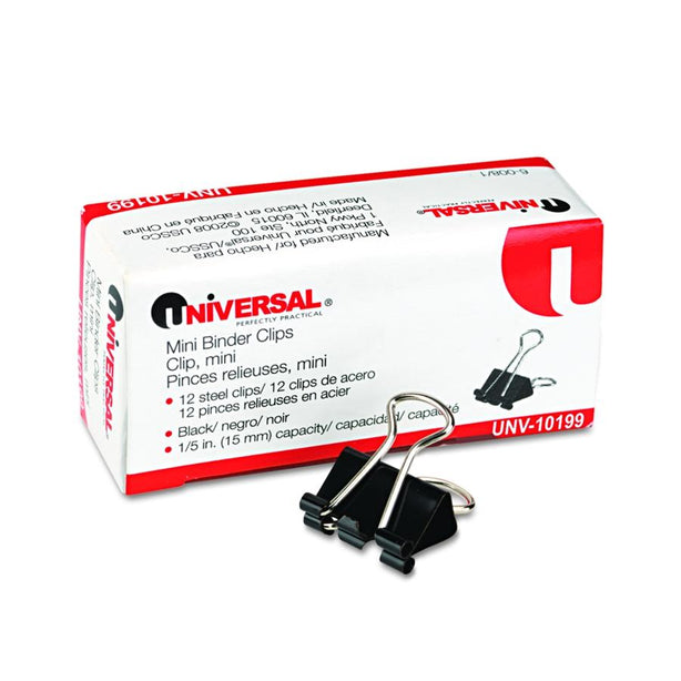 Mini Binder Clips - 10199 - 12 Each - MDL-UNV10199