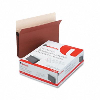 Universal Office Expansion Redrope / Manila 5-1/4" Capacity Straight Cut Top Tab Expanding File Pocket, Letter Size - UNV15262