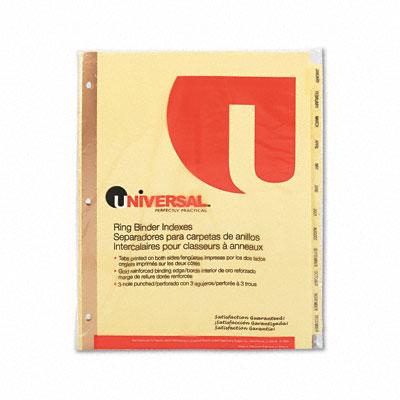Universal Office Products Preprinted Plastic-Coated Tab Dividers - UNV20814