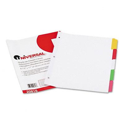 UNIVERSAL OFFICE PRODUCTS Deluxe Write-On/Erasable Tab Index 20816 5 Each - MDL-UNV20816
