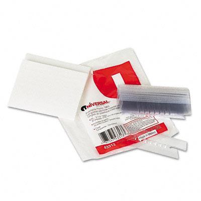 Universal Office Clear 1/3 Tab Cut Plastic Index Tabs for Hanging File Folders, 3-1/2" - UNV43313