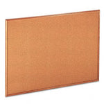 Universal Office Cork Board with Oak Style Frame, Natural, Oak-Finished Frame, 48" x 36" - UNV43604