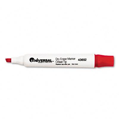 Universal Office Red Chisel Tip Dry Erase Markers - UNV43652
