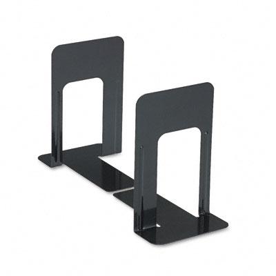 Universal Office Black 5.88" x 8.25" x 9" Standard Heavy-Gauge Steel Economy Bookends - UNV54091
