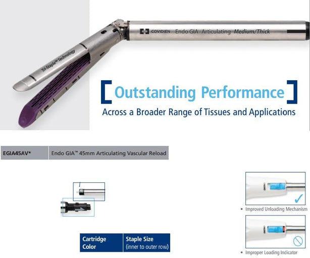 Gia 45 mm Articulating Vascular Reload, Gray, Medtronic Endo Extra Thick - EGIA45AV - 1 Each