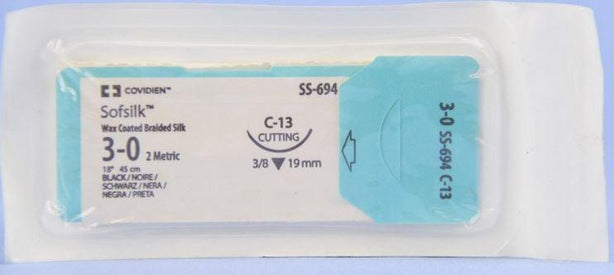 MEDTRONIC USA Black Sofsilk Sutures SS-694 36 Each-MDL-USUSS694