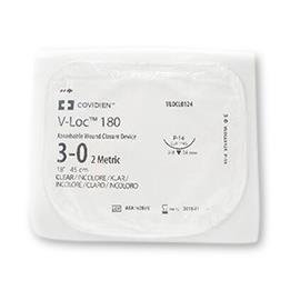 Medtronic Suture V-LOC 180 Absorbable Wound Closure Device, Undyed, Size 3-0, 18" Long, P-14 Needle - VLOCL0124 - 12 Each