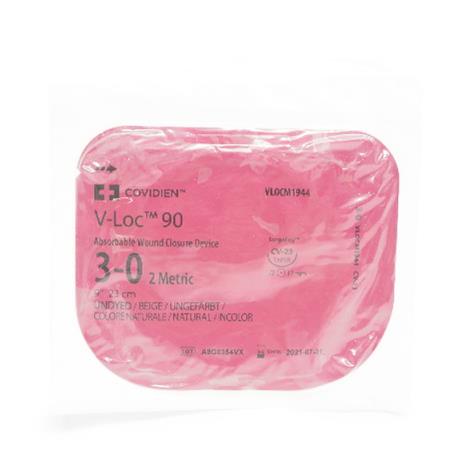 Medtronic Sutures V-LOC 90 Absorbable Wound Closure Device, Undyed, Size 3-0, 9" Long, CV-23 Needle - VLOCM1944 - 12 Each