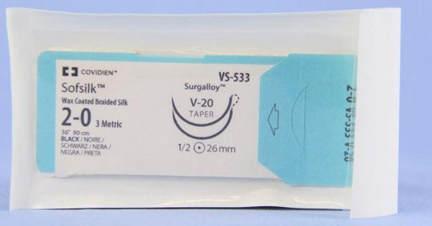 MEDTRONIC USA Black Sofsilk Sutures VS-533 36 Each-MDL-USUVS533