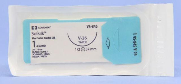 MEDTRONIC USA Black Sofsilk Sutures VS-845 36 Each-MDL-USUVS845