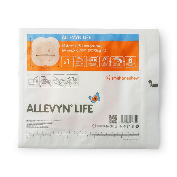 Smith Nephew Allevyn Life Advanced Foam Dressing, 6.06" x 6.06" (15.4 x 15.4 cm) - 66801069 - 1 Each