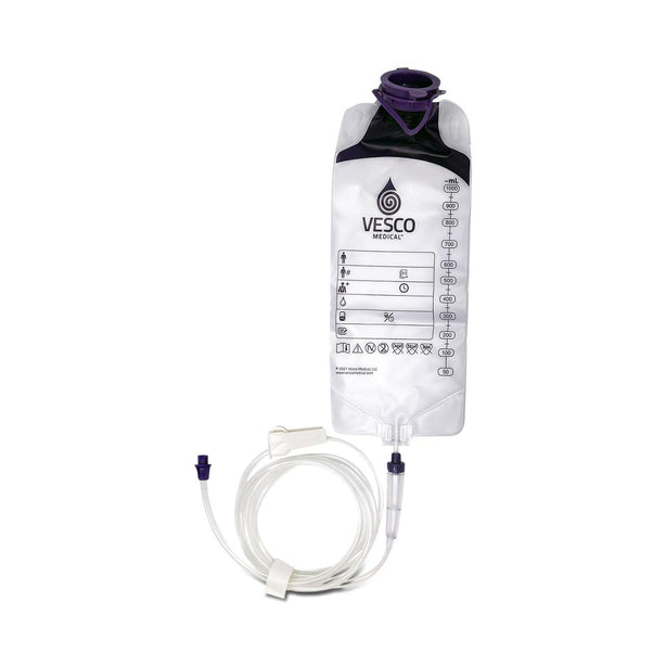 Vesco Medical Feeding Large-Bore Gravity Feed Set with Enfit Connector, 1000 mL - VESVED049