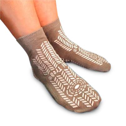 Inteplast Fall-Prevention 7737-LBGE Fall Prevention Patient Slippers, Size L, Beige - MDL-VLL7737LBGE - 48 Pair