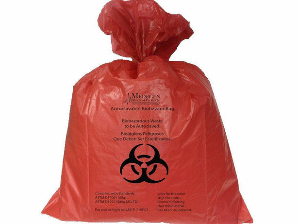 Biohazard Waste Bag, Autoclavable, Red, 14" x 19" - AC1419R - 500 Each