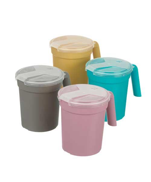 Inteplast Bedside Pitchers and Carafe with Lid, Mauve, 28 oz. - H224-10 - 100 Each