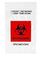 Inteplast Novaplus Biohazard Transport Bag, 6" x 9" - V4075 - 100 Each