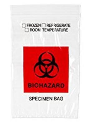 Inteplast Novaplus Biohazard Transport Bag, 6" x 9" - V4075 - 100 Each