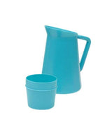 Inteplast Bedside Pitchers and Carafe with Cup Cover, Blue, 32 oz. - 110 - 12 Each