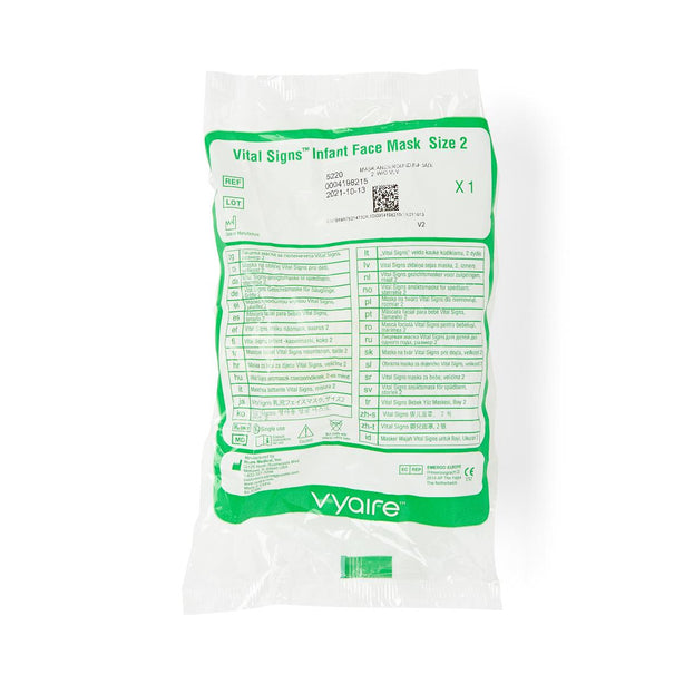 Vyaire Anesthesia Face Mask, Rigid Dome, No Valve, Infant / Size 2 - 5220 - 20 Each