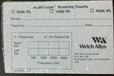 Welch Allyn AudioScope 3 Recording Form - 55230 - 1000 Each