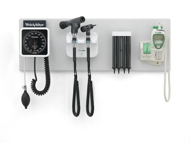 WELCH ALLYN GS Transformer Sets Green Series 777 Wall Diagnostic System with KleenSpec Disposable Specula Dispenser, Aneroid Sphygmomanometer and SureTemp Plus 690 Electronic Thermometer - 77710-TAKX - 1 Each