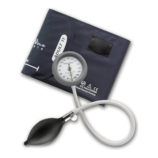 Welch Allyn Blood Pressure DuraShock DS44 Pocket Aneroid Sphygmomanometer with Inflation Bulb and Valve, Reusable (Two Piece), 2-Tube Cuff, Size 12, Large Adult - DS44-12CB - 1 Each