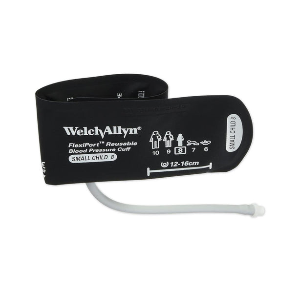 Welch Allyn BP with FlexiPort Reusable 1-Tube Blood Pressure Cuff, Screw Connector, Child, Size 8 Small Cuff, 12 cm to 16 cm - REUSE-08-1SC - 1 Each
