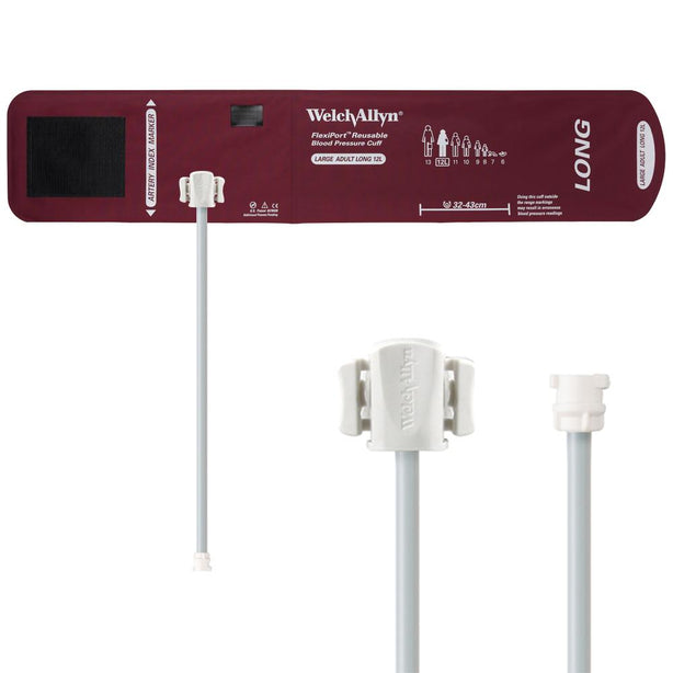 Welch Allyn FlexiPort Reusable 1-Tube BP Cuffs with Locking Connector REUSE-12L-1MQ - 1.0 Each - MDL-W-AREUS12L1MQ