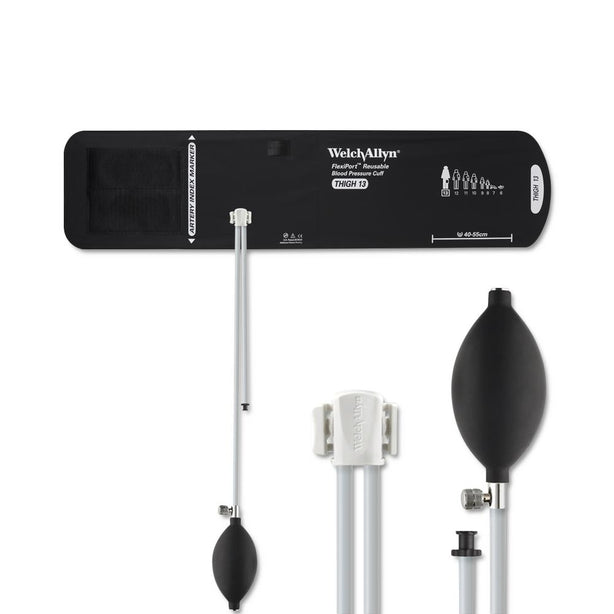 FlexiPort Reusable 2-Tube Blood Pressure Cuff, Bulb and Valve with Clamp, Thigh, BP - REUSE-13-2BVC - 1 Each