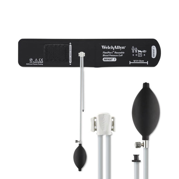 Welch Allyn FlexiPort Reusable 2-Tube BP Cuffs with Bulb and Valve REUSE-07-2BV - 1.0 Each