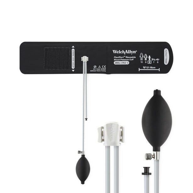 Welch Allyn FlexiPort Reusable 2-Tube BP Cuffs with Bulb and Valve REUSE-08-2BV - 1.0 Each