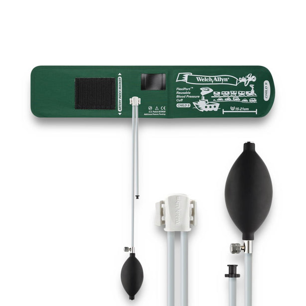Welch Allyn BP with FlexiPort Reusable 2-Tube Blood Pressure Cuff, Bulb and Valve, Child - REUSE-09-2BV - 1 Each