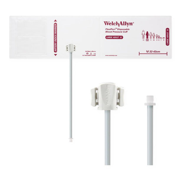 WELCH ALLYN FlexiPort Soft 1-Tube BP Cuffs with Screw Connector SOFT-12-1SC 1 Each - MDL-W-ASOFT121SCH