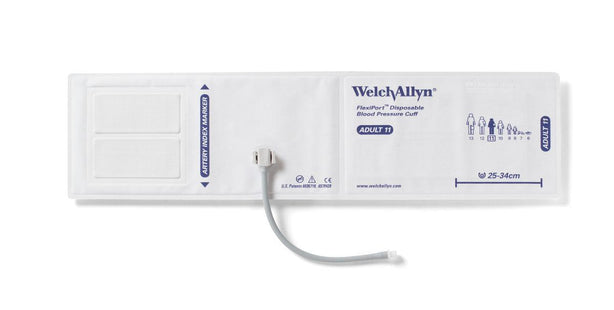 Welch Allyn FlexiPort Vinyl Disposable 1-Tube BP Cuffs with Bayonet Connector VINYL-11-1HP - 1.0 Each