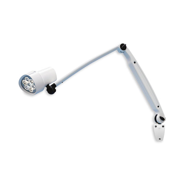 Waldmann Lighting N50 LED Halux N50-1 P FX Medical Exam Light with Double Arm and Wall Mount - D16045120 - 1 Each