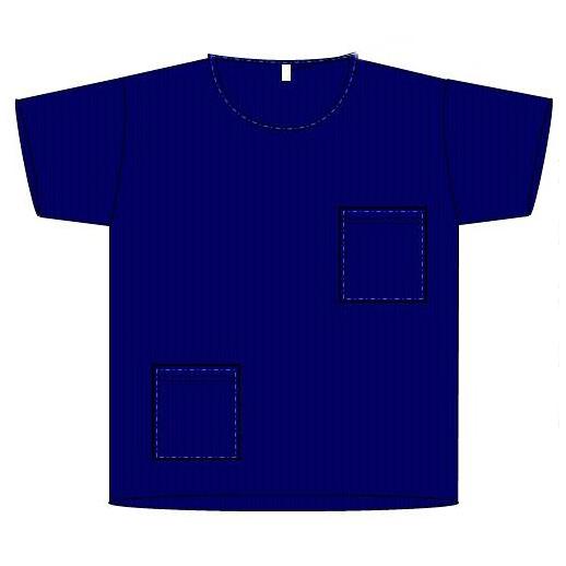 Welmed Scrub Shirt with 2 Pockets, Disposable, Navy Blue, Size S - 1230-700S - 100 Each