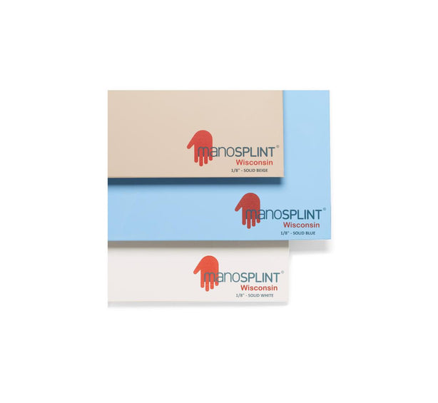 Kinetec Usa Manosplint Wisconsin Solid Splinting Material, White, 0.09" x 18" x 24" - WIS3S00WH - 4 Each